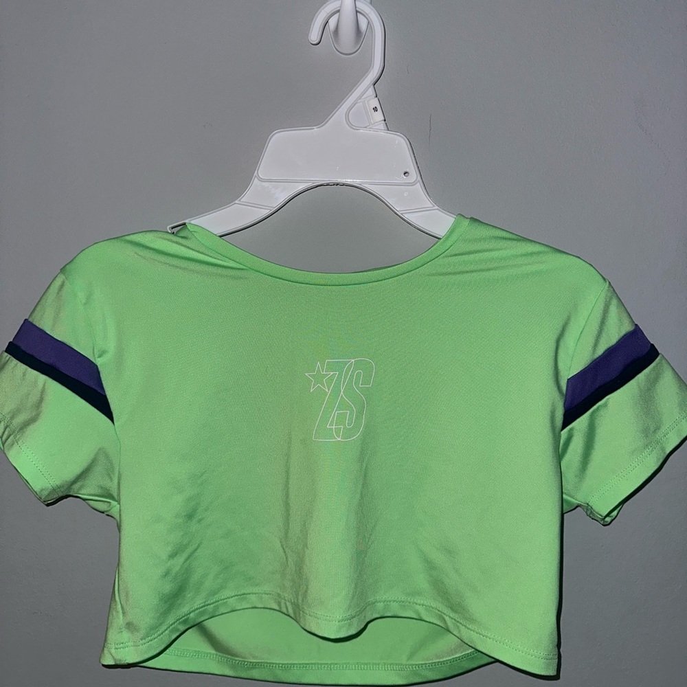 ZARA Girls Green And Purple Crop Top Size 9-10